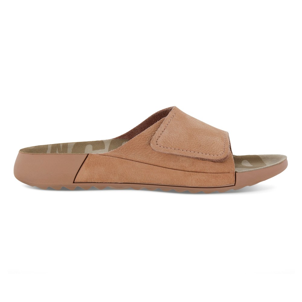 ECCO Womens Slides Beige - 2Nd Cozmo Sandal - JEG-986251